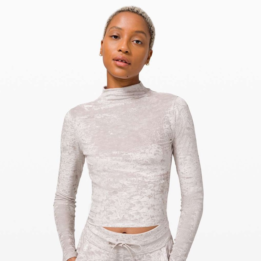 lulu all aligned mock neck top